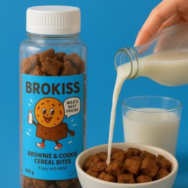 

BROKISS Brownie & Cookie Cereal Bites 100g – Camilan Praktis, Cocok untuk Sarapan dengan Susu