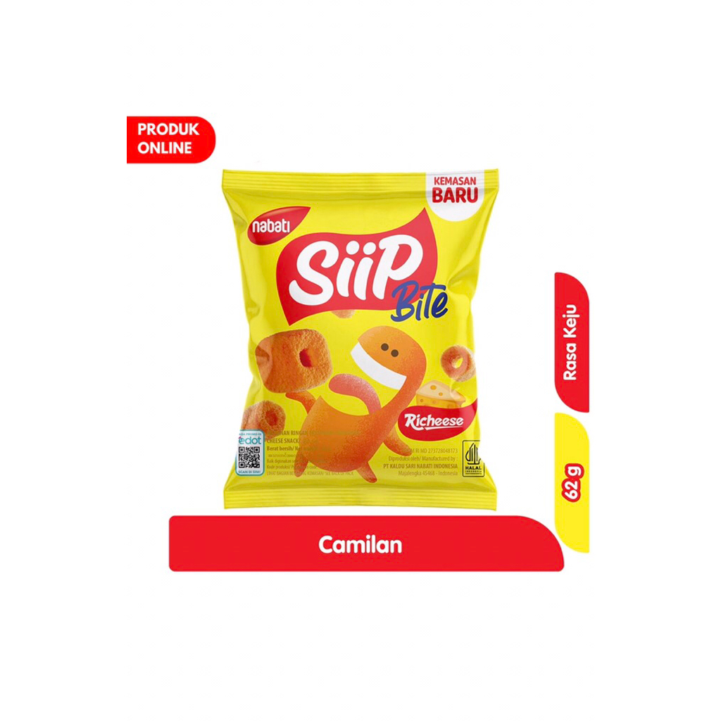 

Nabati Siip Bite Snack Rasa Keju 62 g
