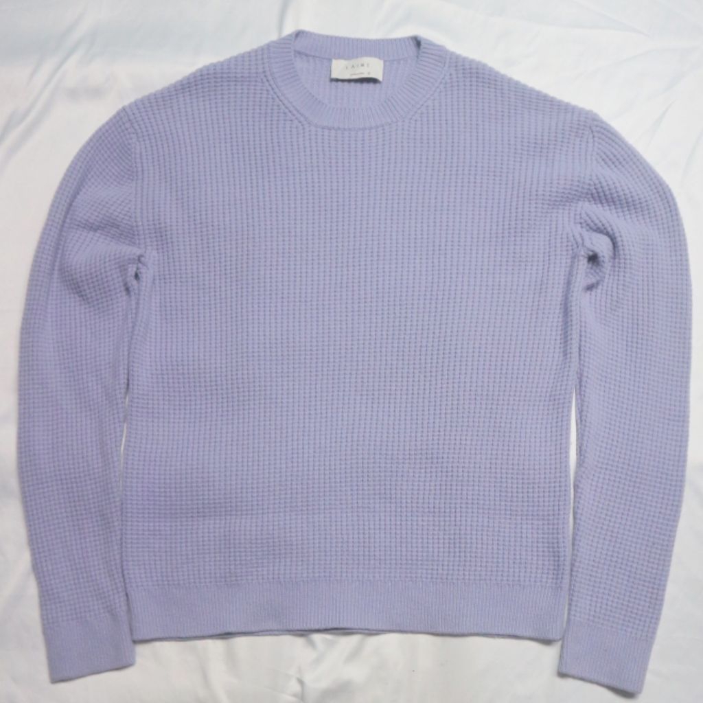 LAINE Waffle Lilac Ungu Tebal Unisex minus Noda Knitwear Sweater Sweatshirt Crewneck Rajut Wool Jake