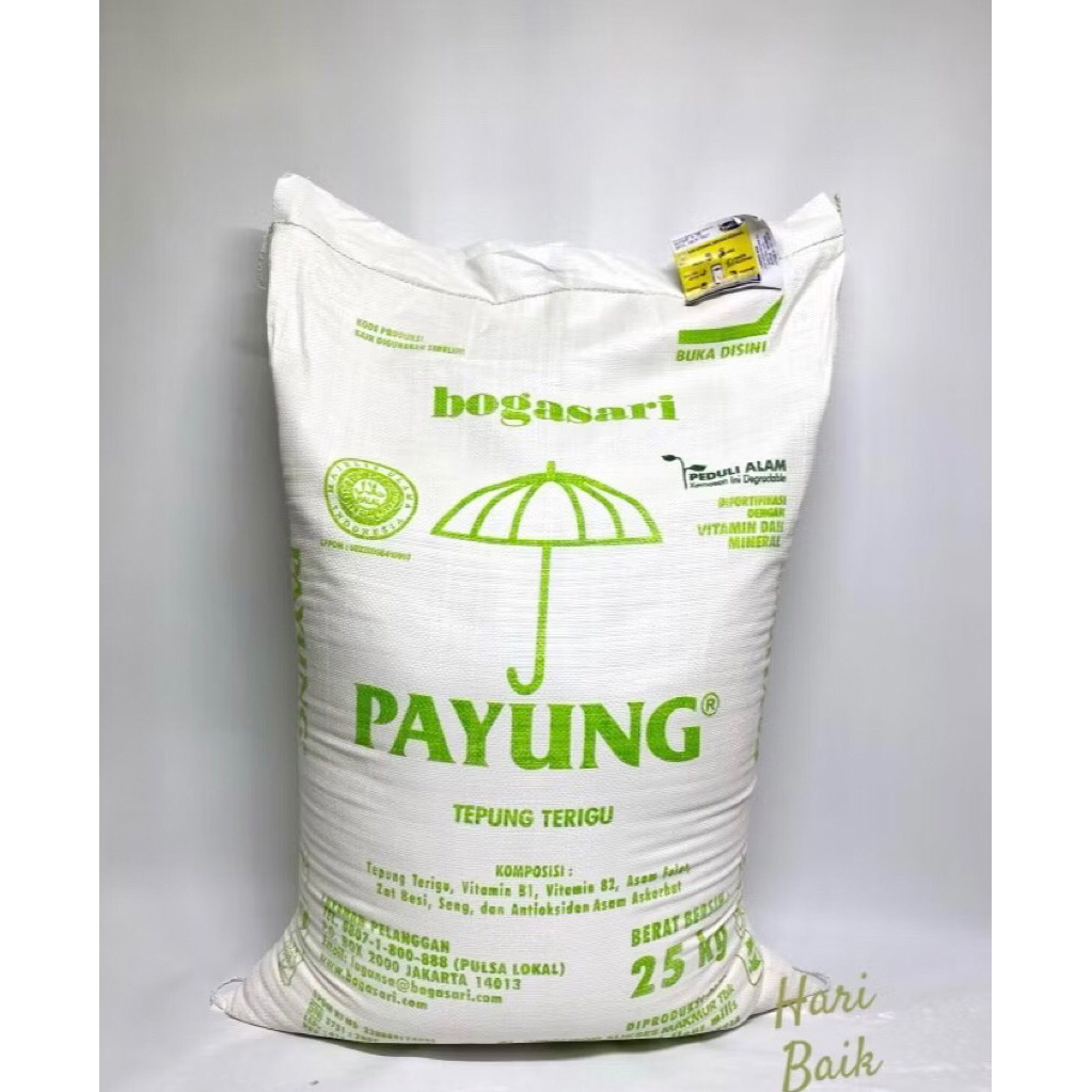 

Tepung Terigu Curah 1 Kg Payung Hijau/Lencan Merah