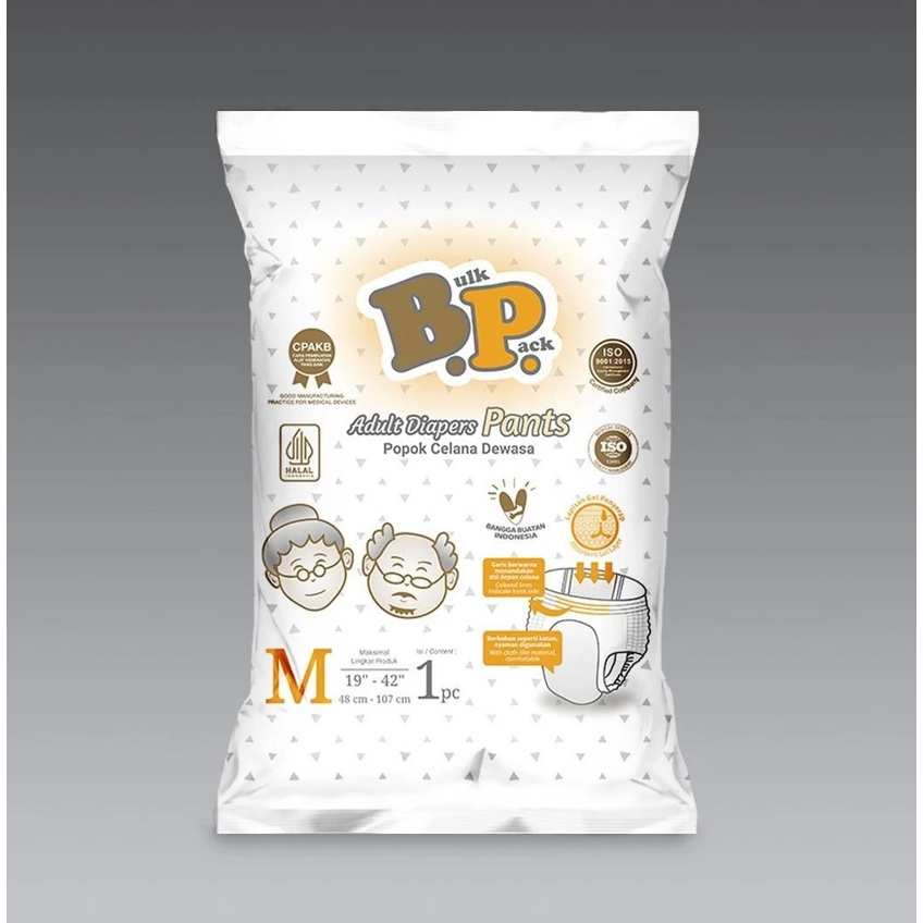 BP Pampers Dewasa model Celana SIZE M 1 PCS kemasan Renceng