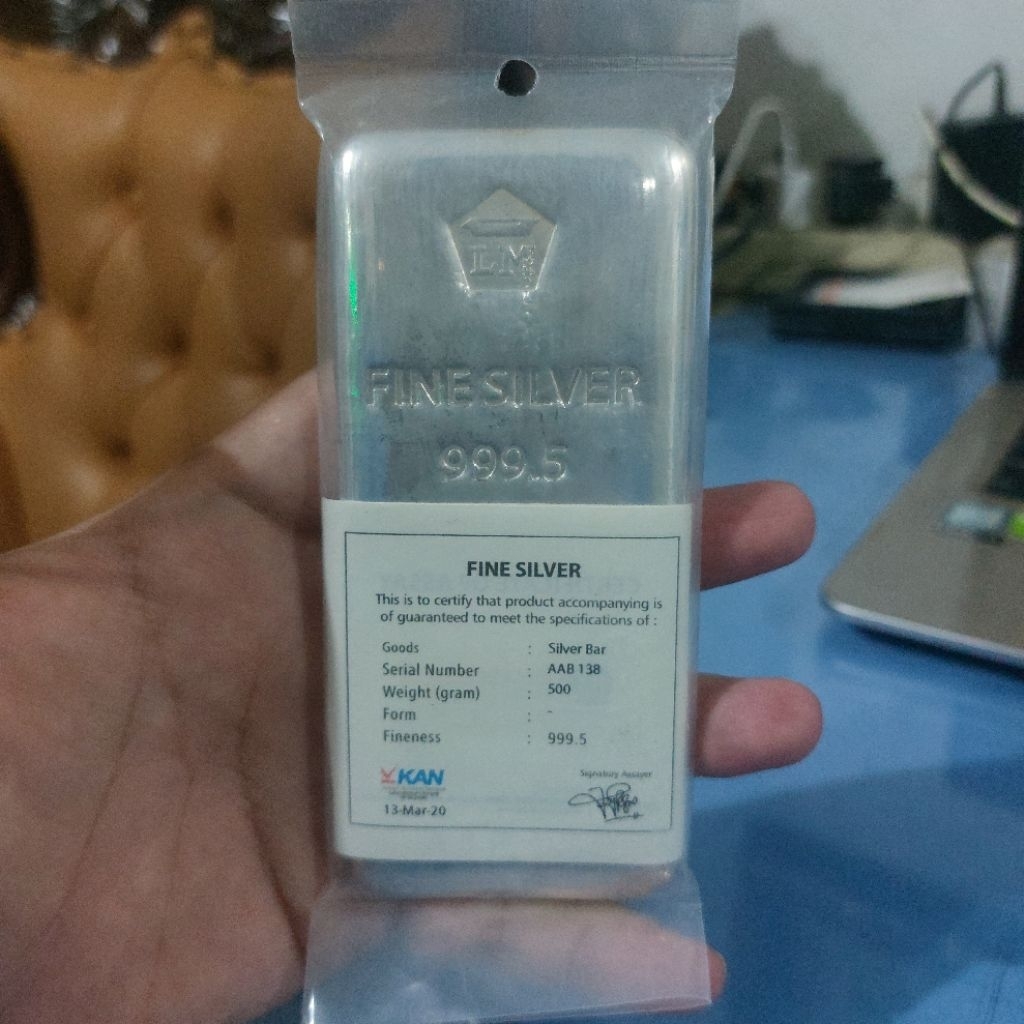 HARGA INI KHUSUS JAKARTA ANTAM PERAK 500 GRAM ASLI ORIGINAL TAHUN COVID 2020 BATANGAN MURNI BARU FIN