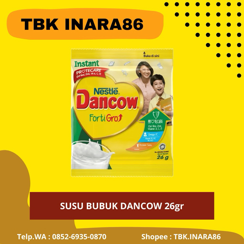 

Susu Bubuk Dancow FortiGro Sachet 26 Gram Original