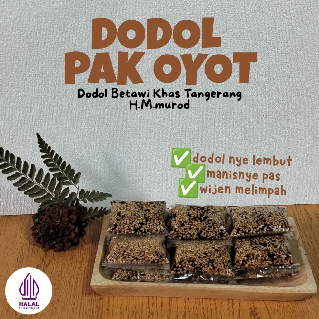 

Dodol Pak Oyot Dodol Betawi Rasa Wijen Kemasan Praktis