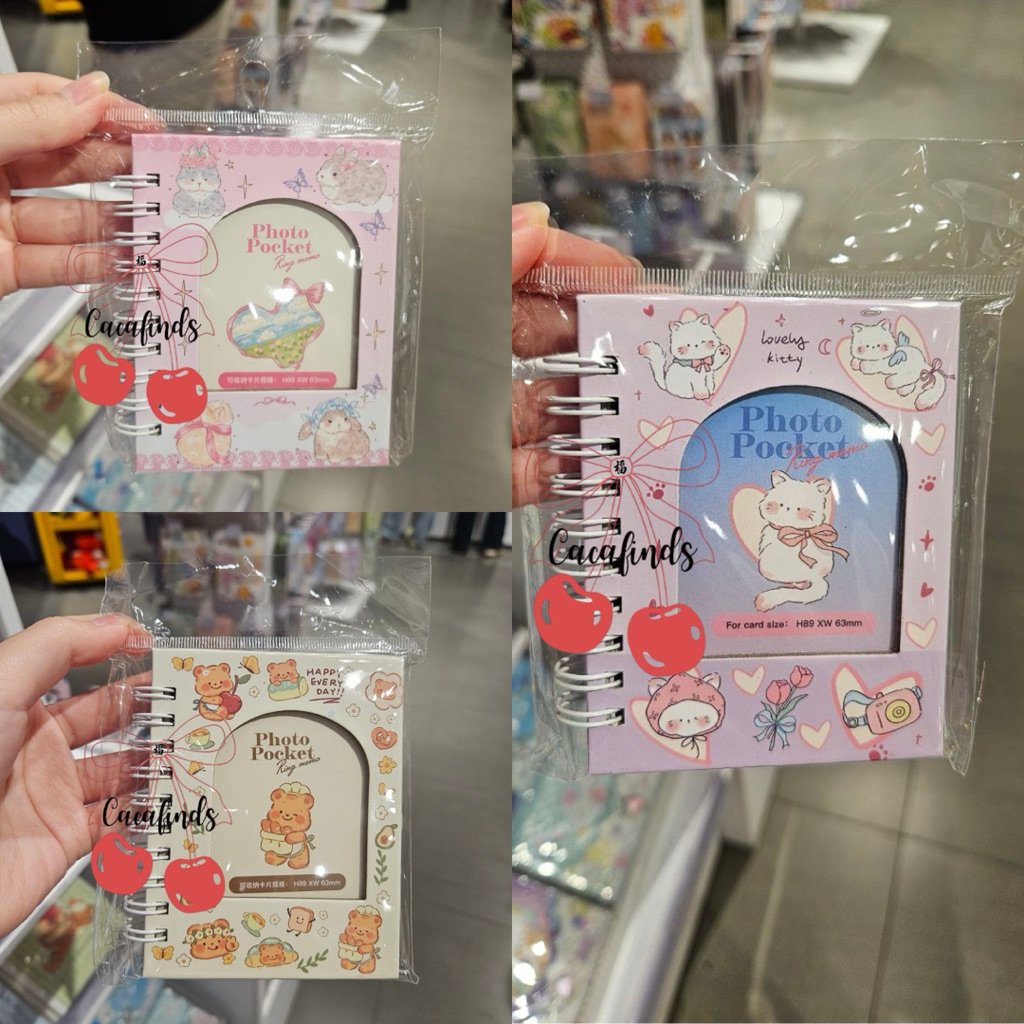 

OHSOME x Hitta‼️Photo Pocket Ring Notebook Animal Cute Collection (80 Sheets) Cat / Bear / Rabbit
