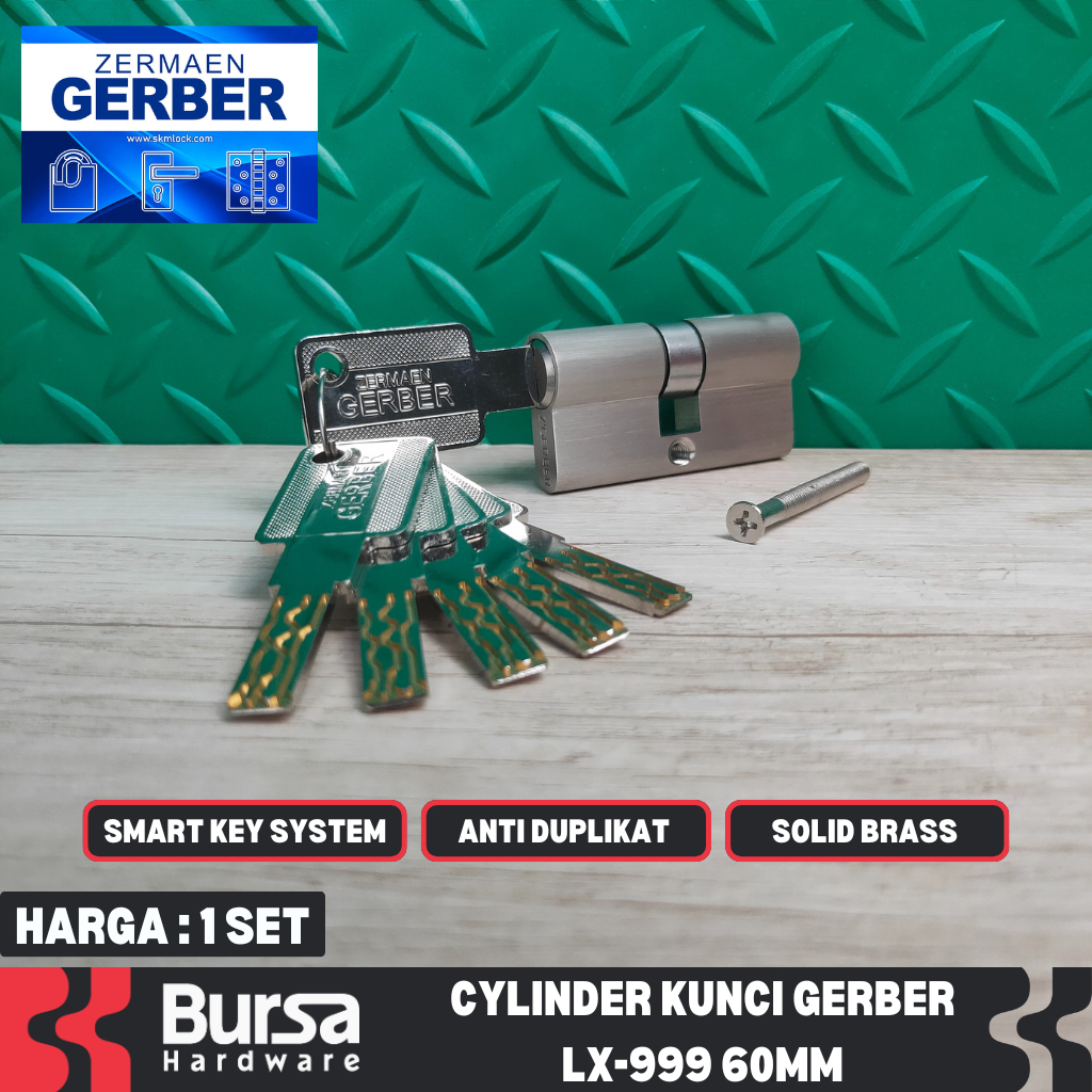 Silinder Kunci Pintu Rumah Gerber LX 999 Cilinder Smart Key System 60MM Anti Duplikat