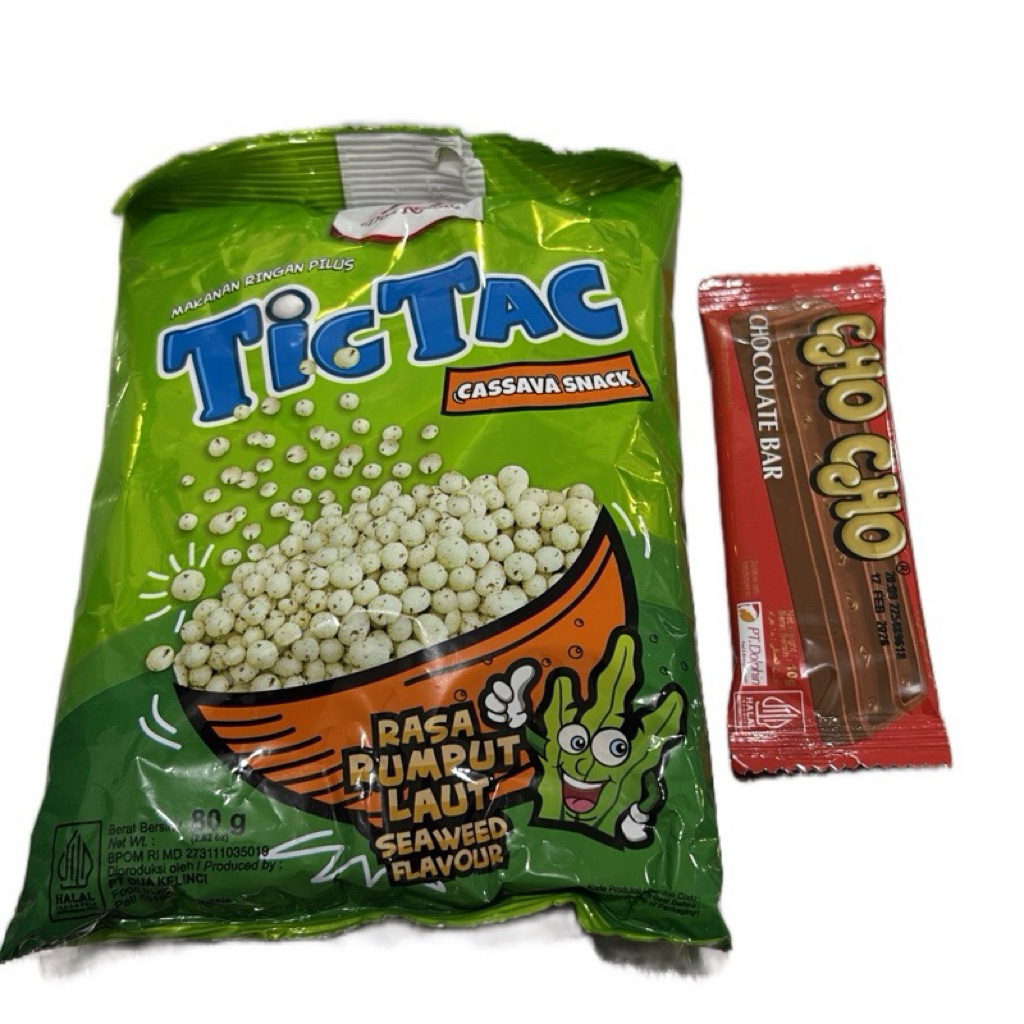 

(C2) Combo Hemat TicTac Rasa Rumlut Laut 80g & Cho-Cho Chocolate Bar