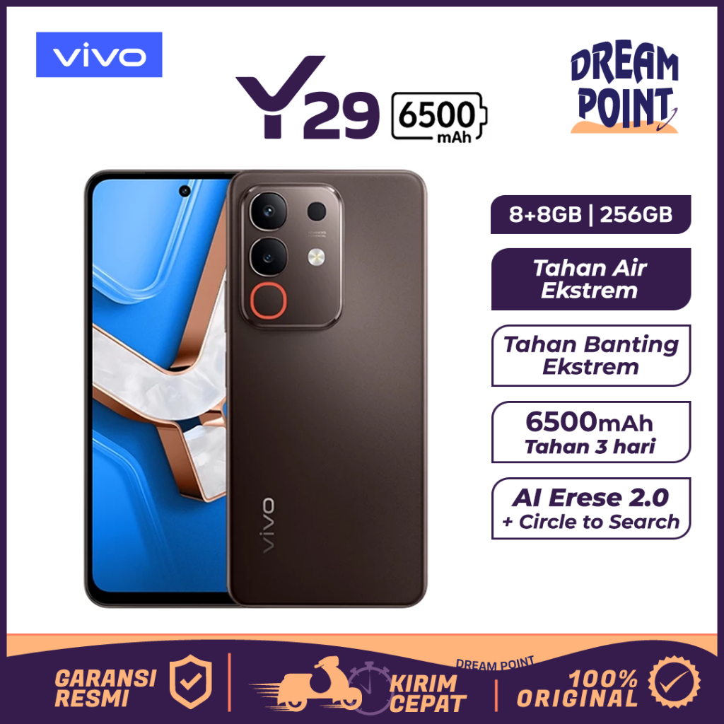 VIVO Y29 Ram 8/256 HP Murah Original 100% HP 2 Jutaan Terbaik HP vivo Terbaru 2025 Garansi Resmi