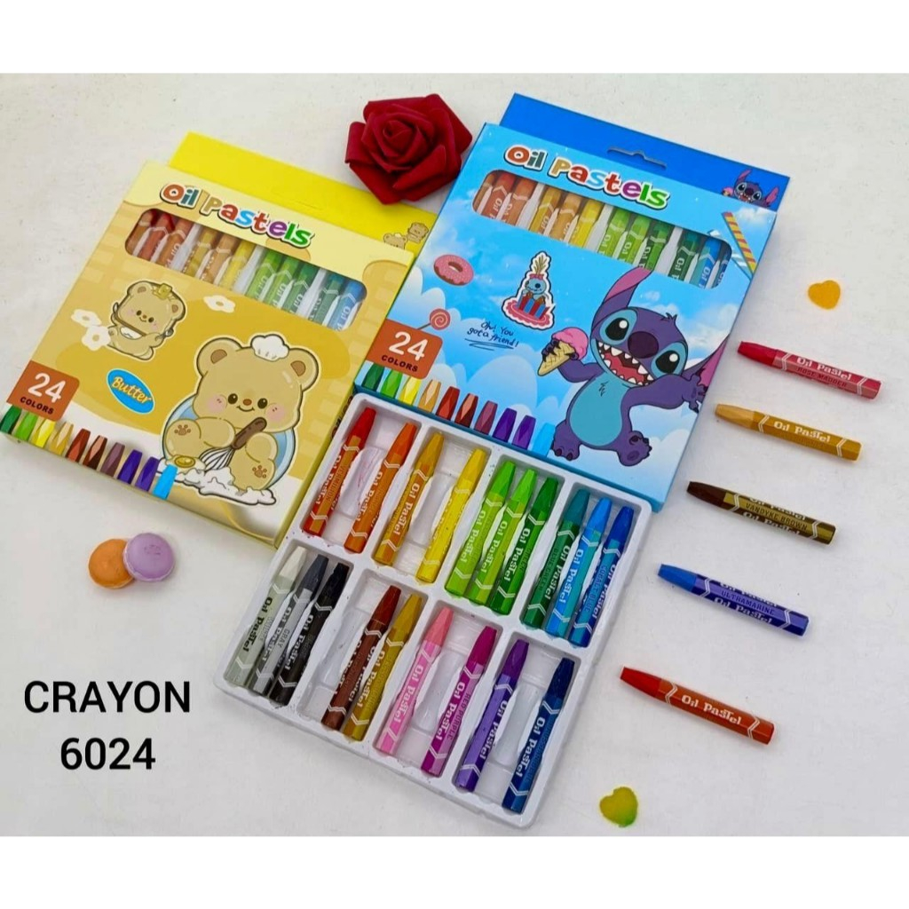 

CRAYON 24 warna FANCY karakter lucu/krayon murah/oil pastels KUROMI CINAMOROLL LABUBU