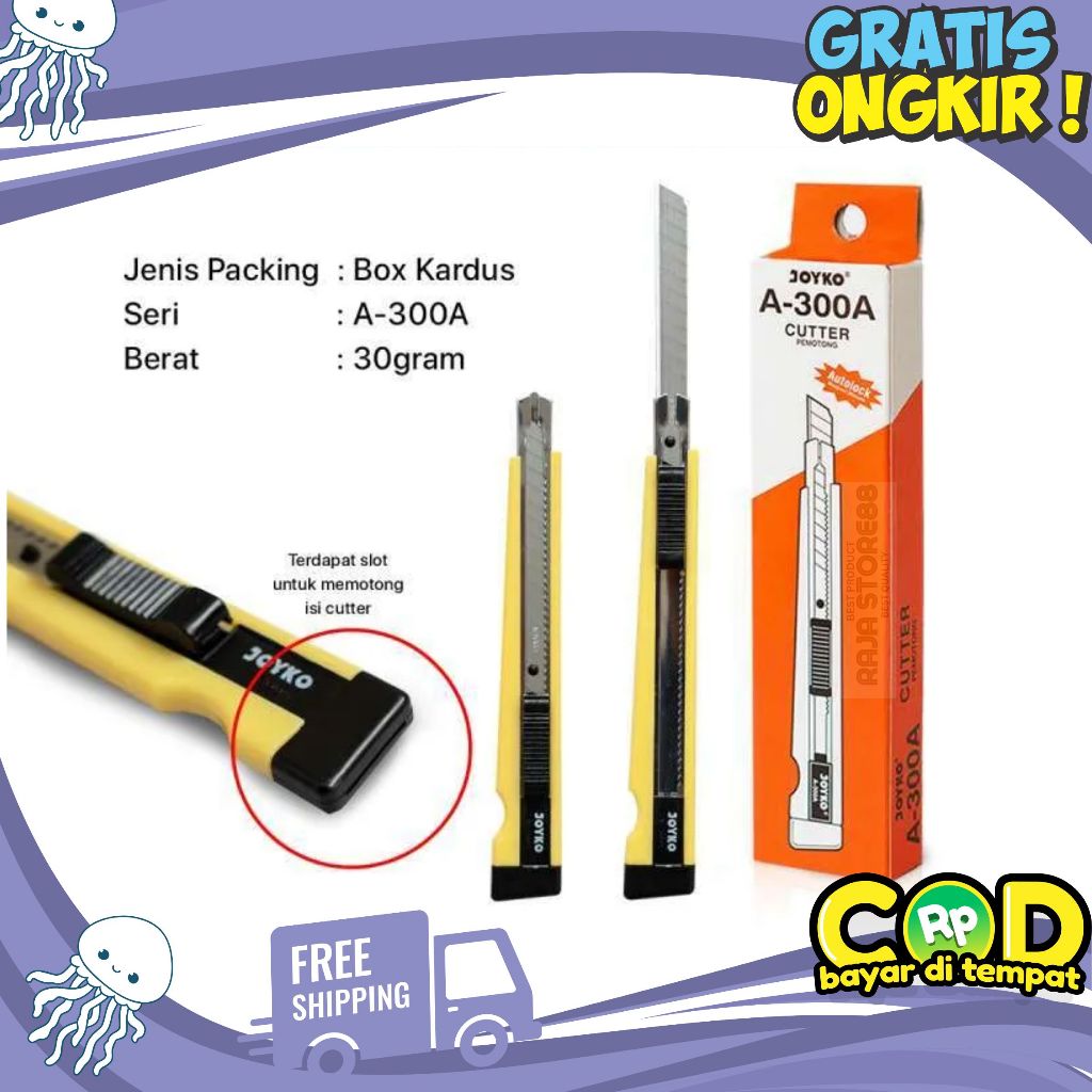 

Cutter Joyko A-300A Autolock Kuning Muda (PCS)