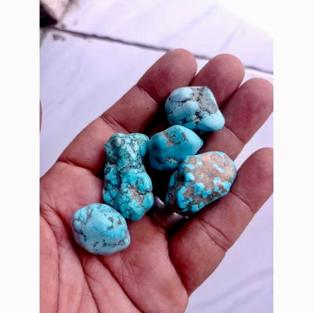 batu bongkahan pirus tibet natural