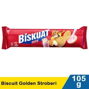 

Biskuit Sandwich Stroberi Biskuat Biscuit Golden Stroberi 105G