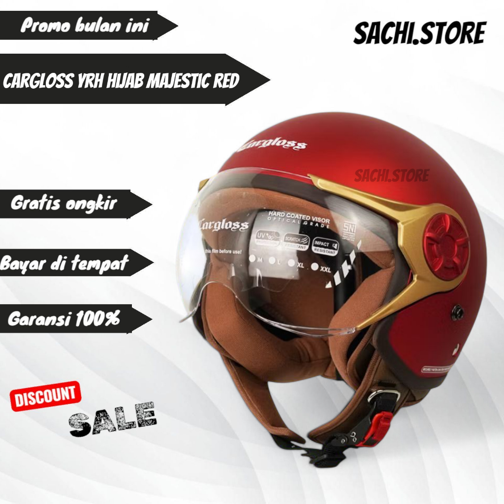 HELM CARGLOSS YRH HIJAB MAJESTIK RED DOFF | HELM CARGLOS ORIGINAL