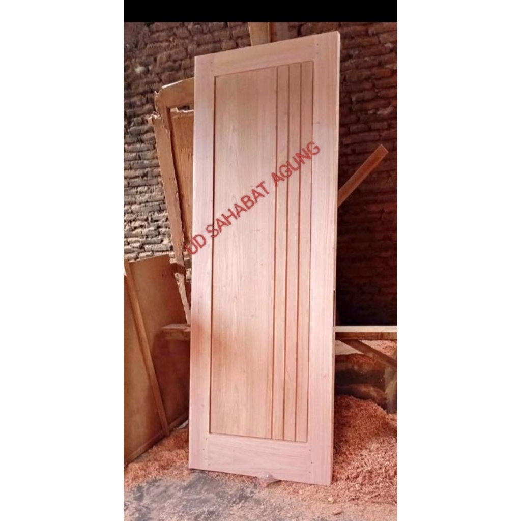 DAUN PINTU MINIMALIS BAHAN KAYU KAMPER DAN MERANTI UKURAN BISA CUSTOM FEST RESPON