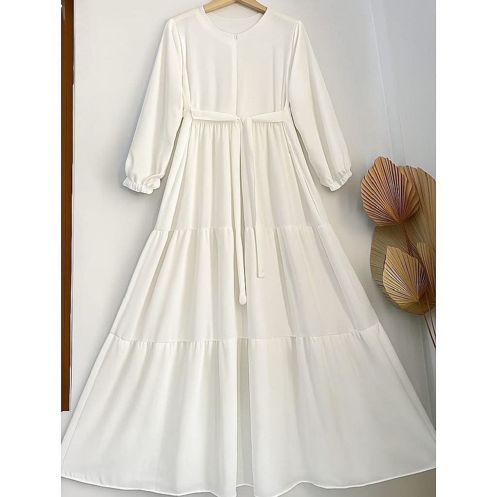 Gamis susun ceruty babydoll full puring