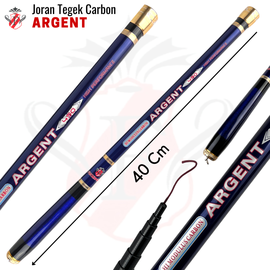 Joran tegek fukushima ARGENT ros pendek 40cm bahan carbon ringan kuat