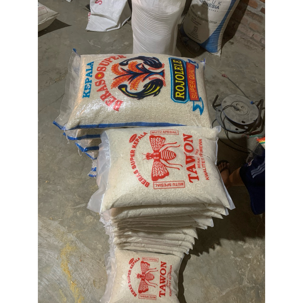 

beras kemasan 3 kg putih dan pulen