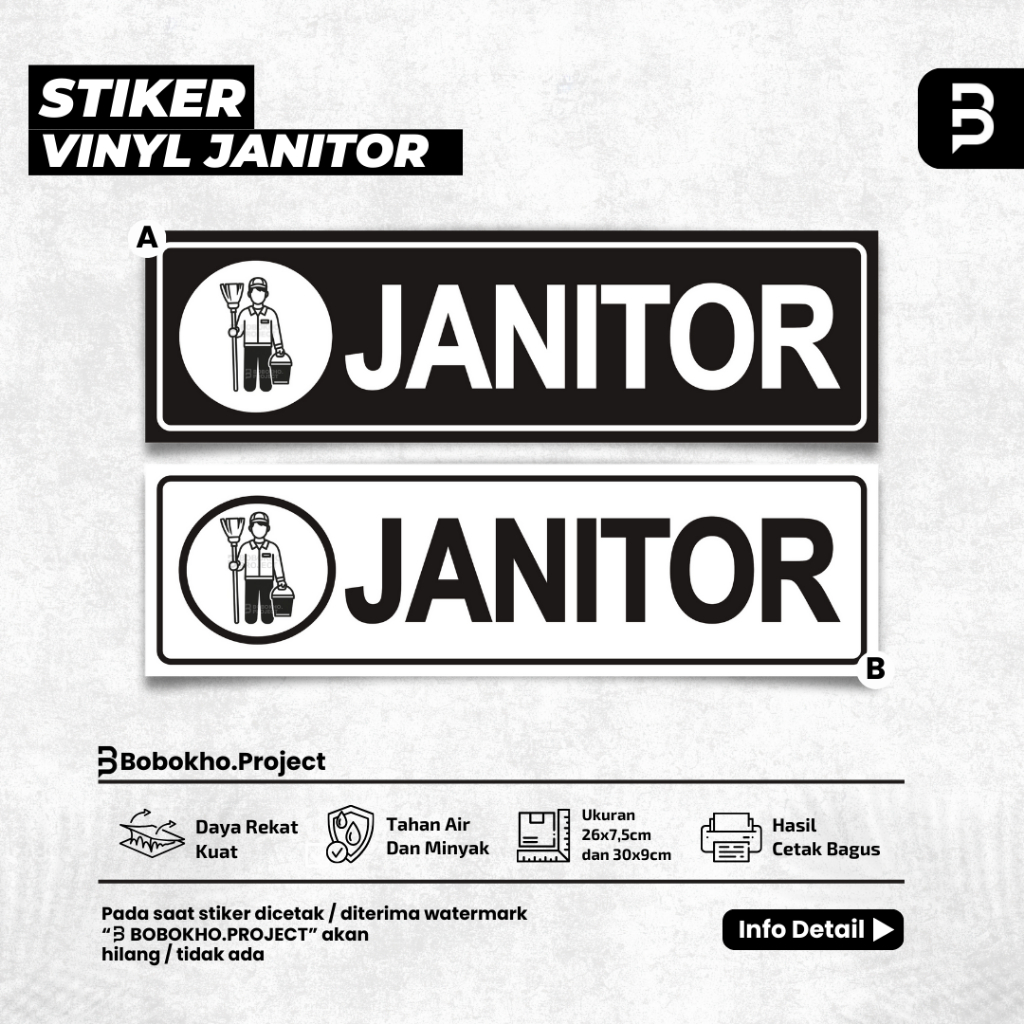 

Stiker Janitor / Sticker Ruang janitor vinyl anti air