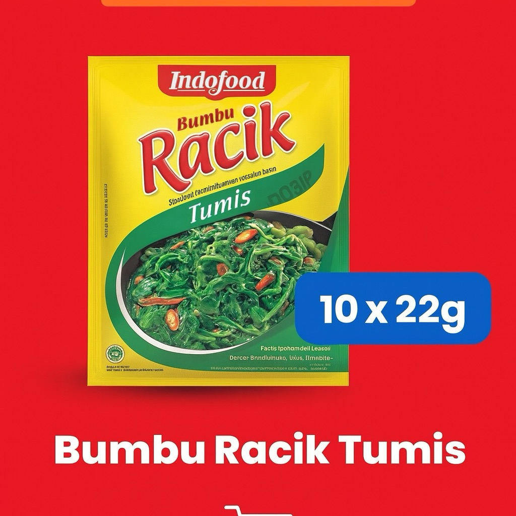 

Indofood Bumbu Racik Tumis 10 x 22g – Bumbu Praktis Siap Pakai
