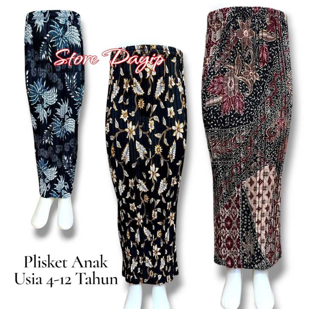 bawahan kebaya anak usia 7-12 tahun/rok plisket batik/bawahan kebaya anak modern