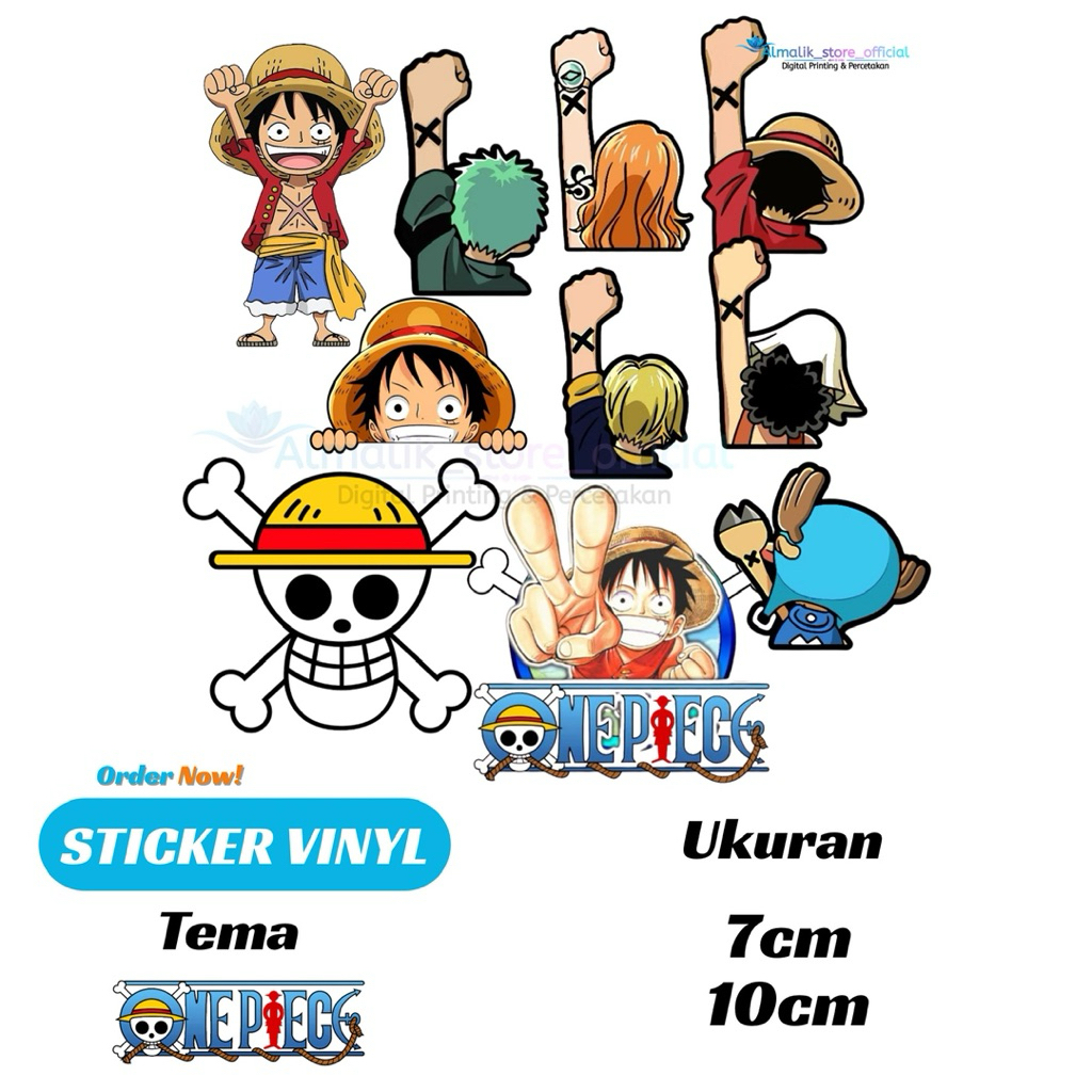 

Stiker Anime One Piece Vinyl Aesthetic Sticker Tumbler Monkey Mugiwara Laptop Case Hp Koper helm Anti Air