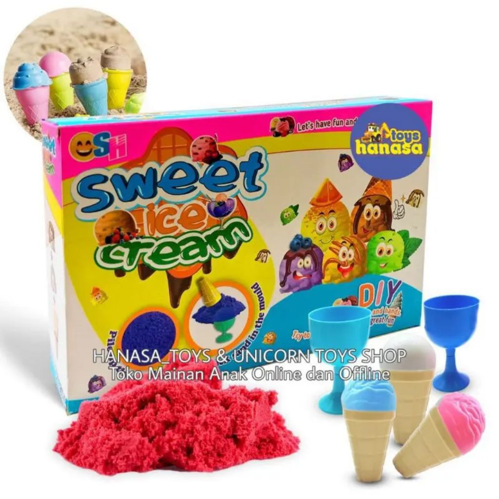 Mainan Pasir Cetak Set Es Krim Dan Pizza Favorit Mainan Pasir Pasiran Ajaib Anak