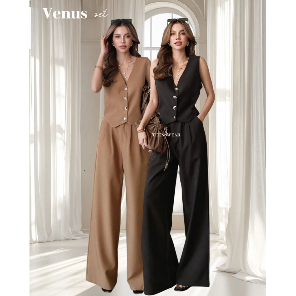 Venus Set (Cotton Candy Set Vest Pants Cotton Candy Import Bangkok)