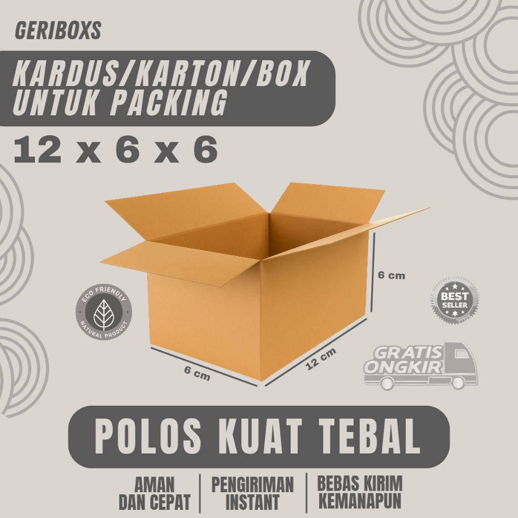 

Kardus packing 12x6x6 karton box polos murah berkualitas coklat cogurrated