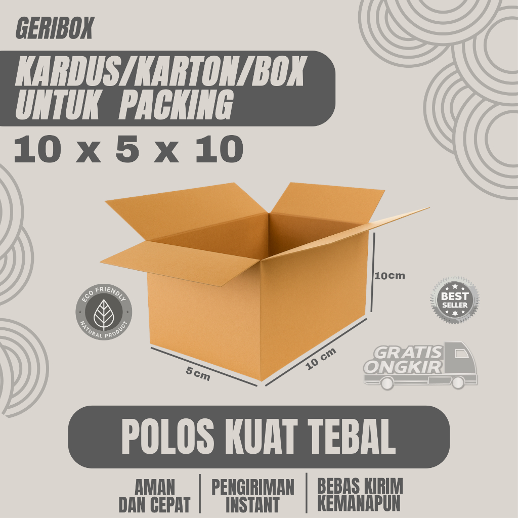 

Kardus packing 10x5x10 karton box polos murah berkualitas coklat cogurrated