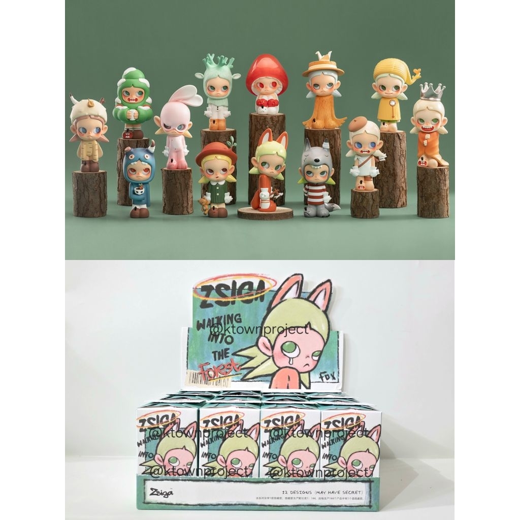 [READY - BACA CAPTION] POP MART ZSIGA WALKING INTO THE FOREST SILVER CROWN LITTLE GREY WOLF BIG EAR 