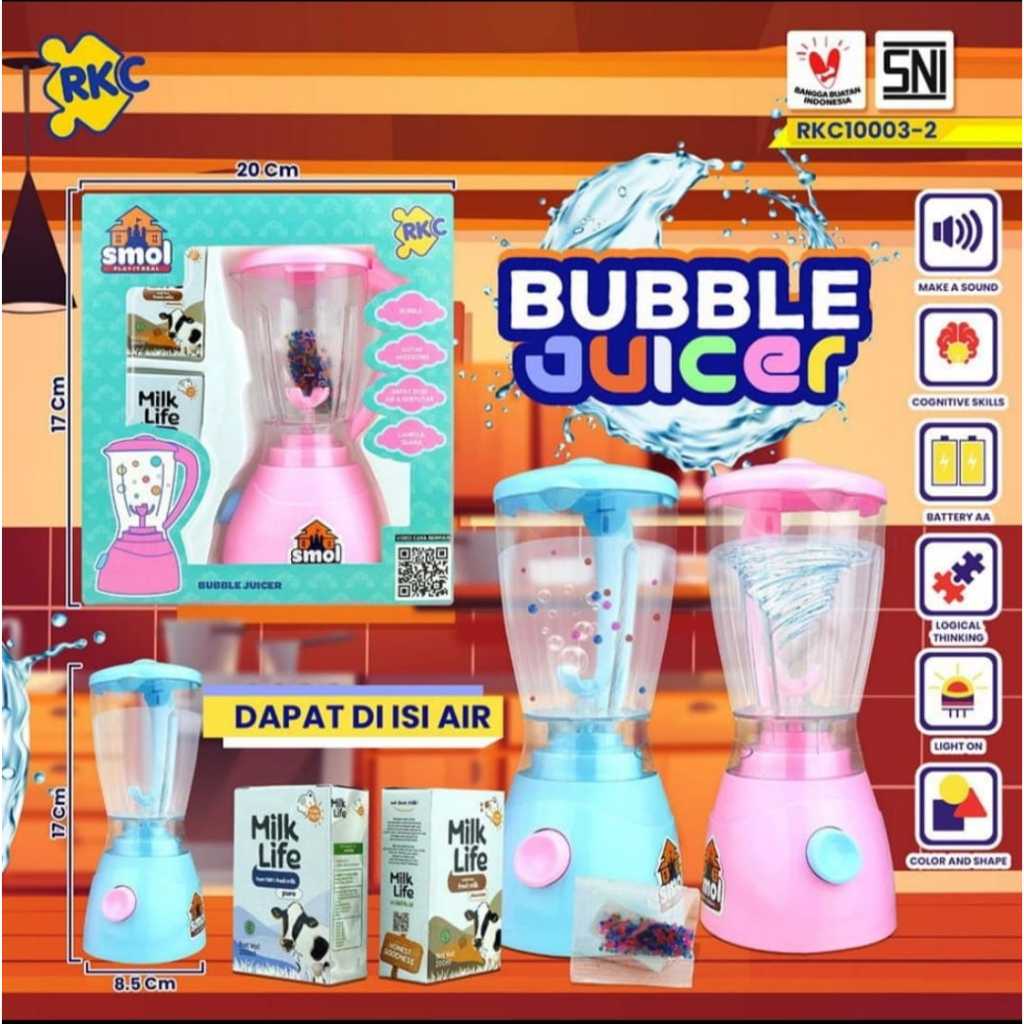 MAINAN ANAK BLENDER BUBBLE JUICER & MINI JUICER RKC / MASAK-MASAKAN BLENDER JUS BUAH PLAY IT REAL PR