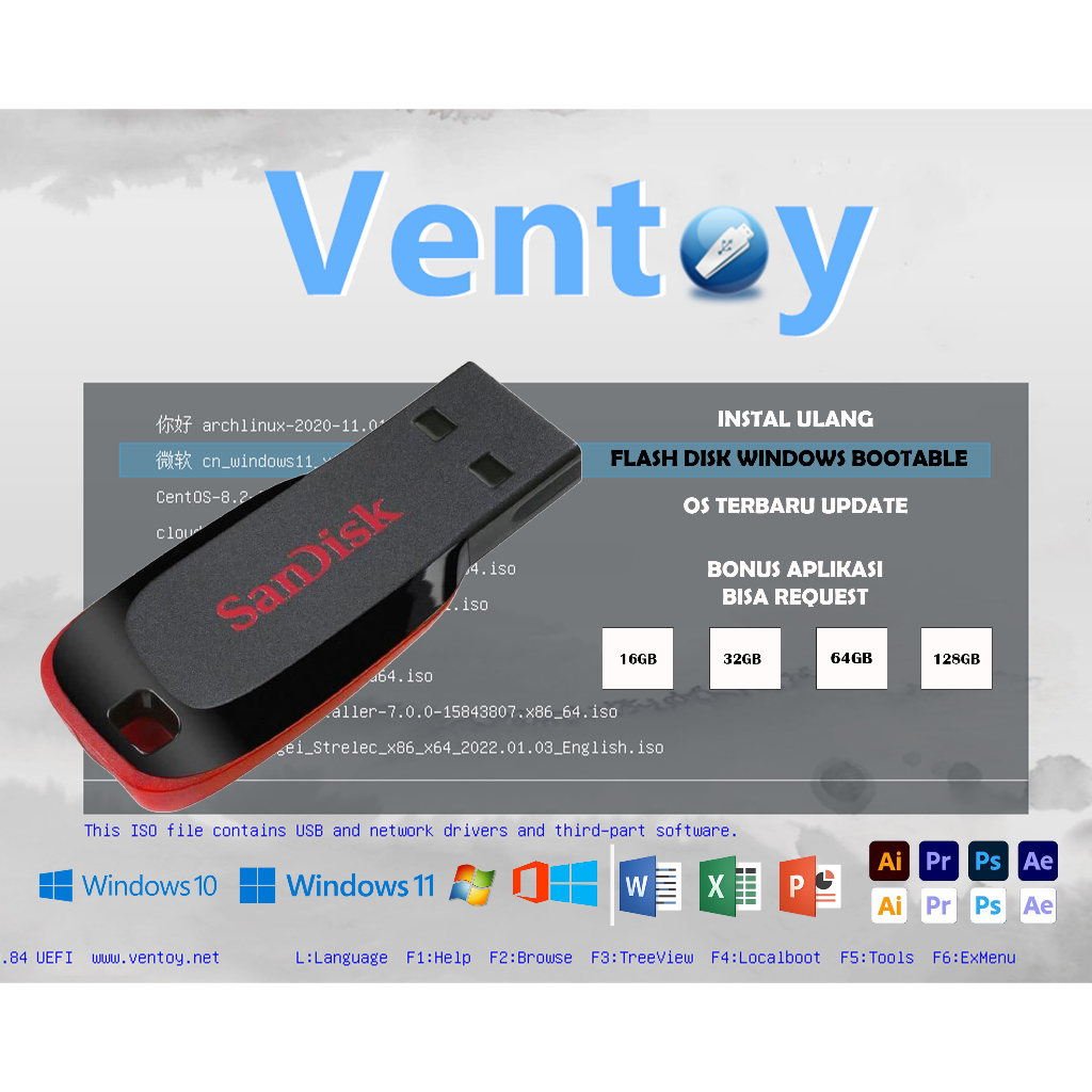 FLASHDISK BOOTABLE | MULTIBOOTABLE WINDOWS XP/7/8.1/10/11