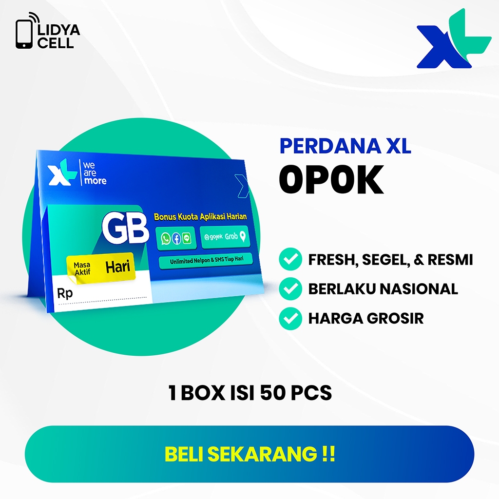 KARTU PERDANA XL 1 BOX ISI 50 PCS SEGEL