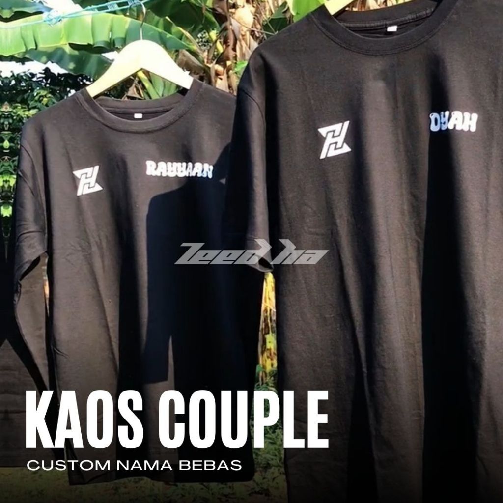 Kaos Sablon Custom Nama Couple Pasangan Satuan