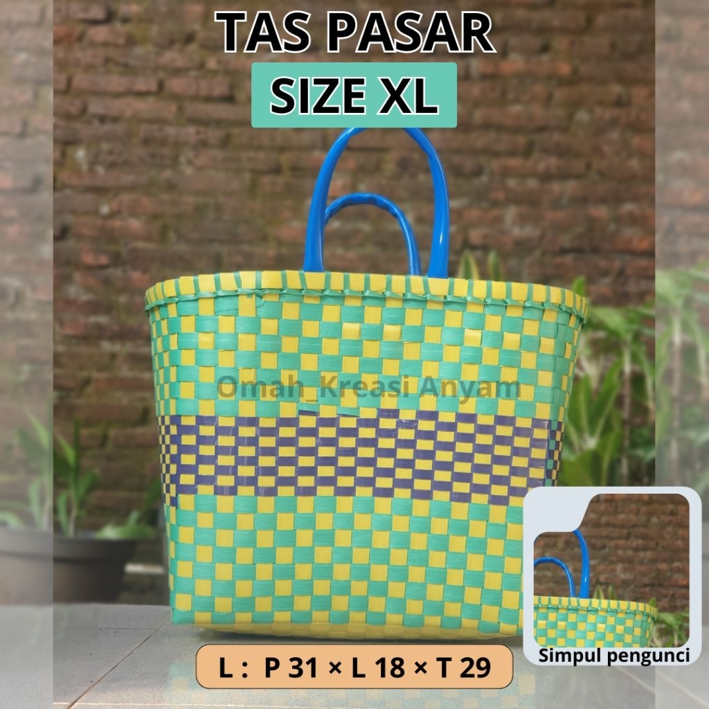 Tas Anyaman Plastik TAS PASAR Besar / Tas Belanja Kuat dan Besar