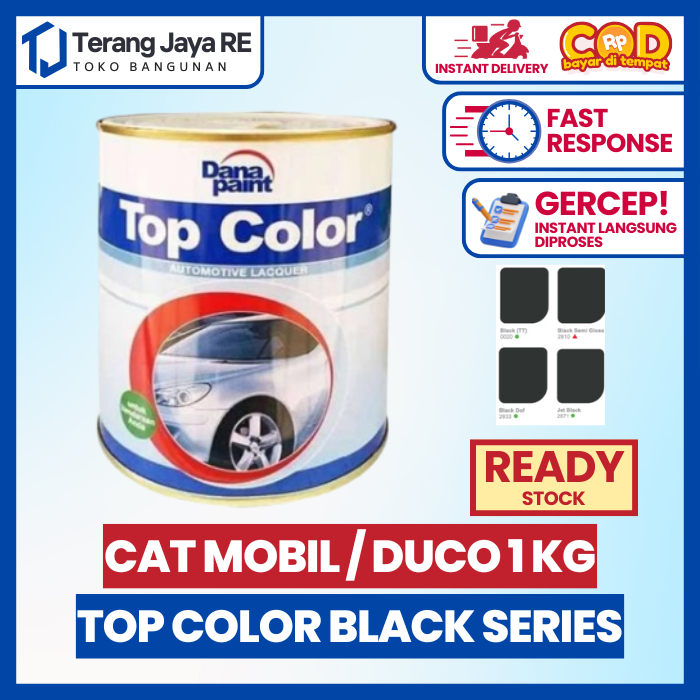 Cat Duco Top Color Black Series 1 Liter - Cat Mobil Warna Hitam