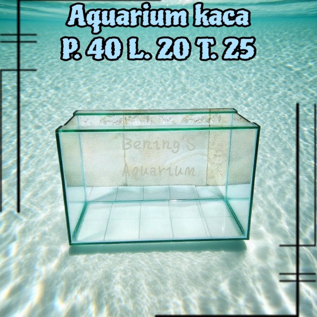 Aquarium Kaca Ukuran 40x20x25 Akuarium Kaca Bening Tebal Kaca 5mm
