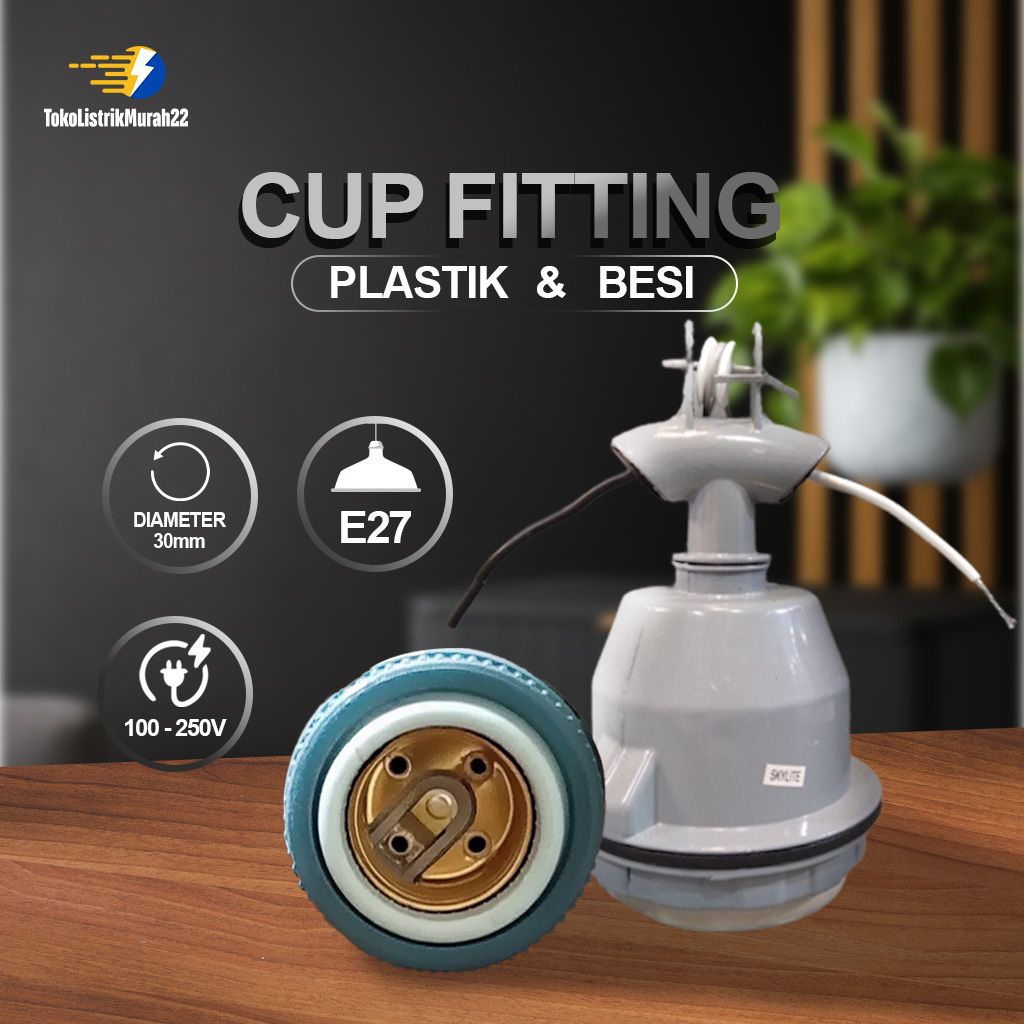 FITTING GANTUNG PLASTIK KERAMIK WD E27 - FITTING GANTUNG