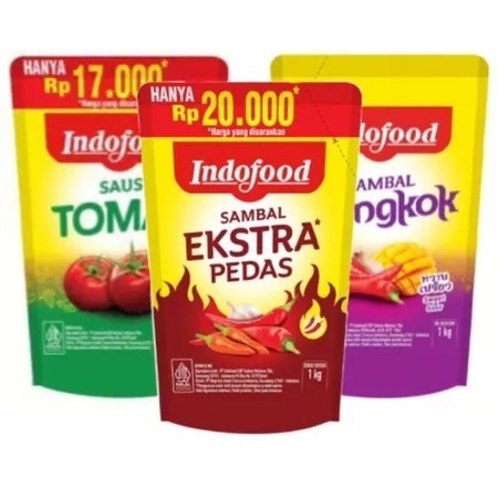 

INDOFOOD Sambal Extra Pedas/Sambal Bangkok/Saus Tomat Pouch 1 Kg