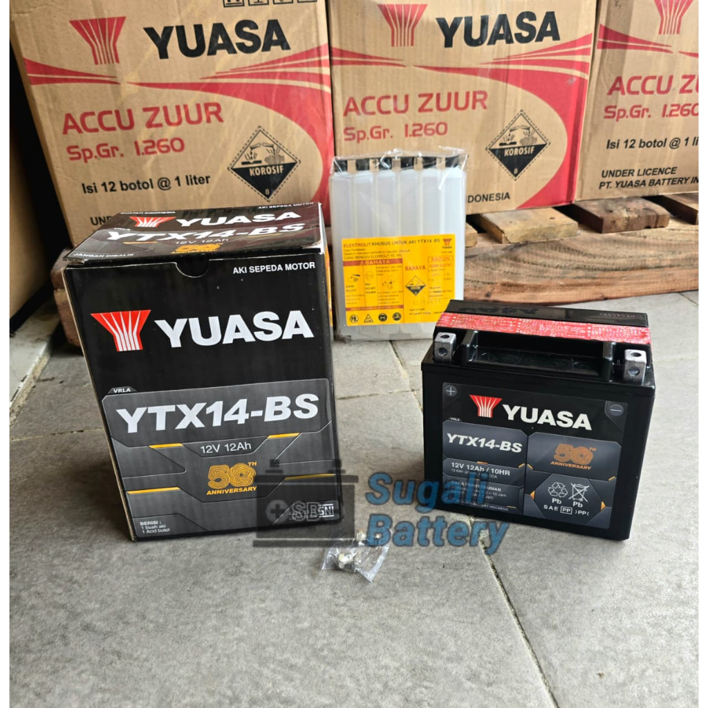 Aki Vespa Piaggio GTS 250/300, GTV 250/300 YUASA YTX14-BS MF Aki Kering ORIGINAL