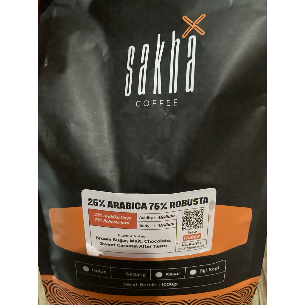 

sakha coffe 25% arabica 75 robusta