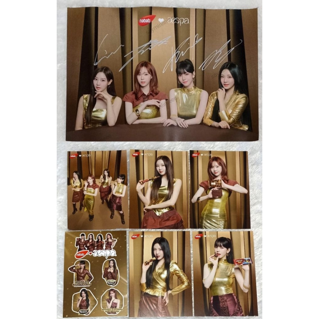 Readystock AESPA NABATI RICHOCO official handsigned sign poster group OT4 fanmeet postcard sticker l