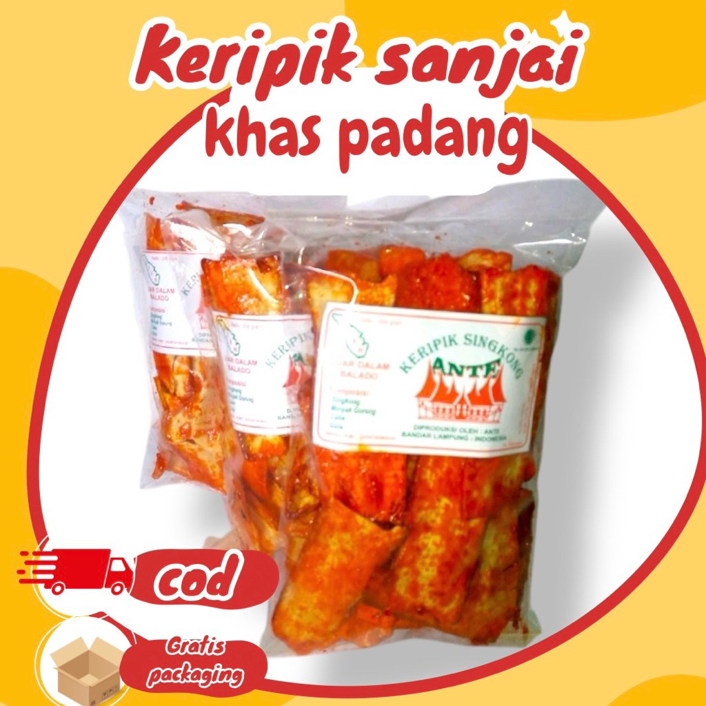 

Keripik singkong sanjay khas padang balado ANTE 200g pedas manis