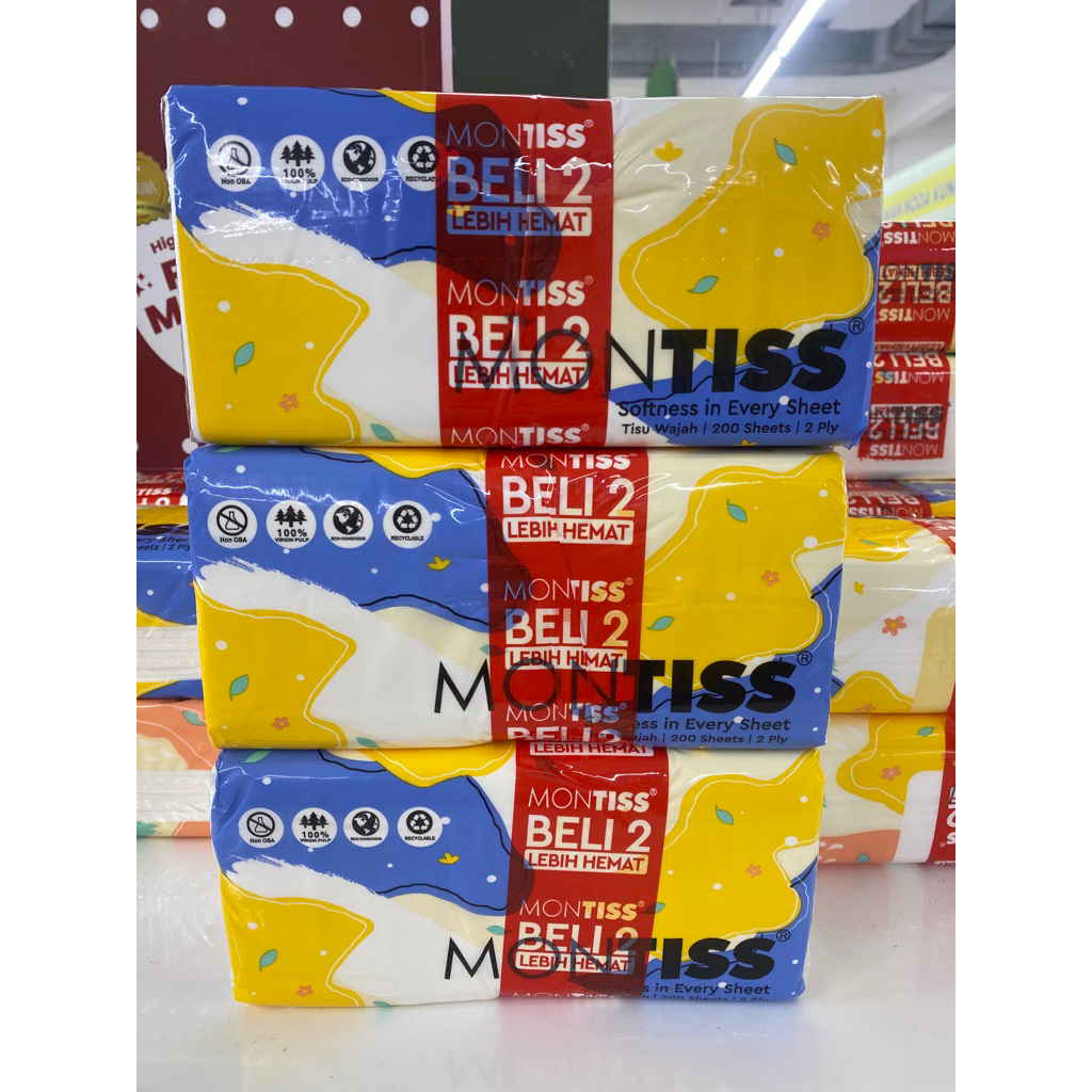 Facial Tissue Montiss 200’s + 200’s