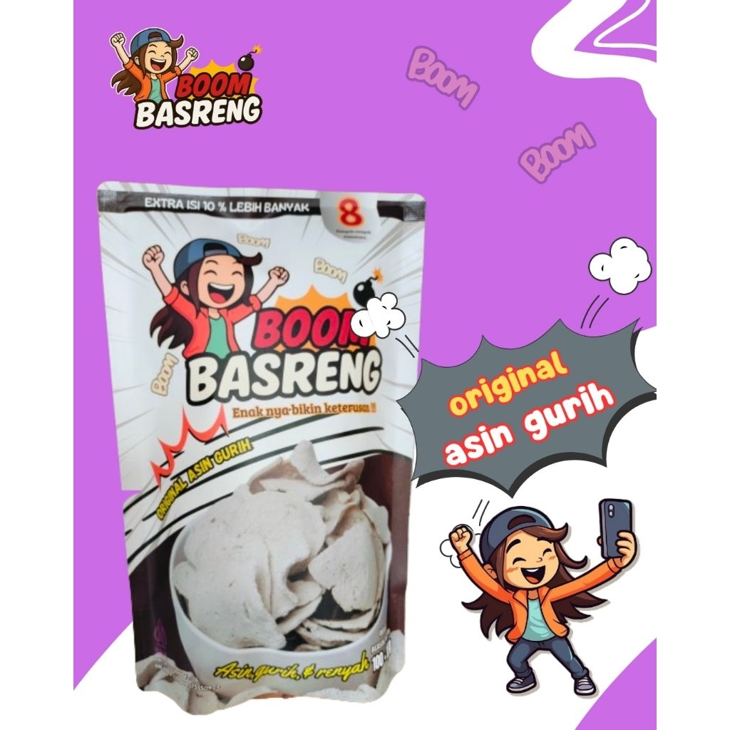 

Boom Basreng original asin gurih 110g