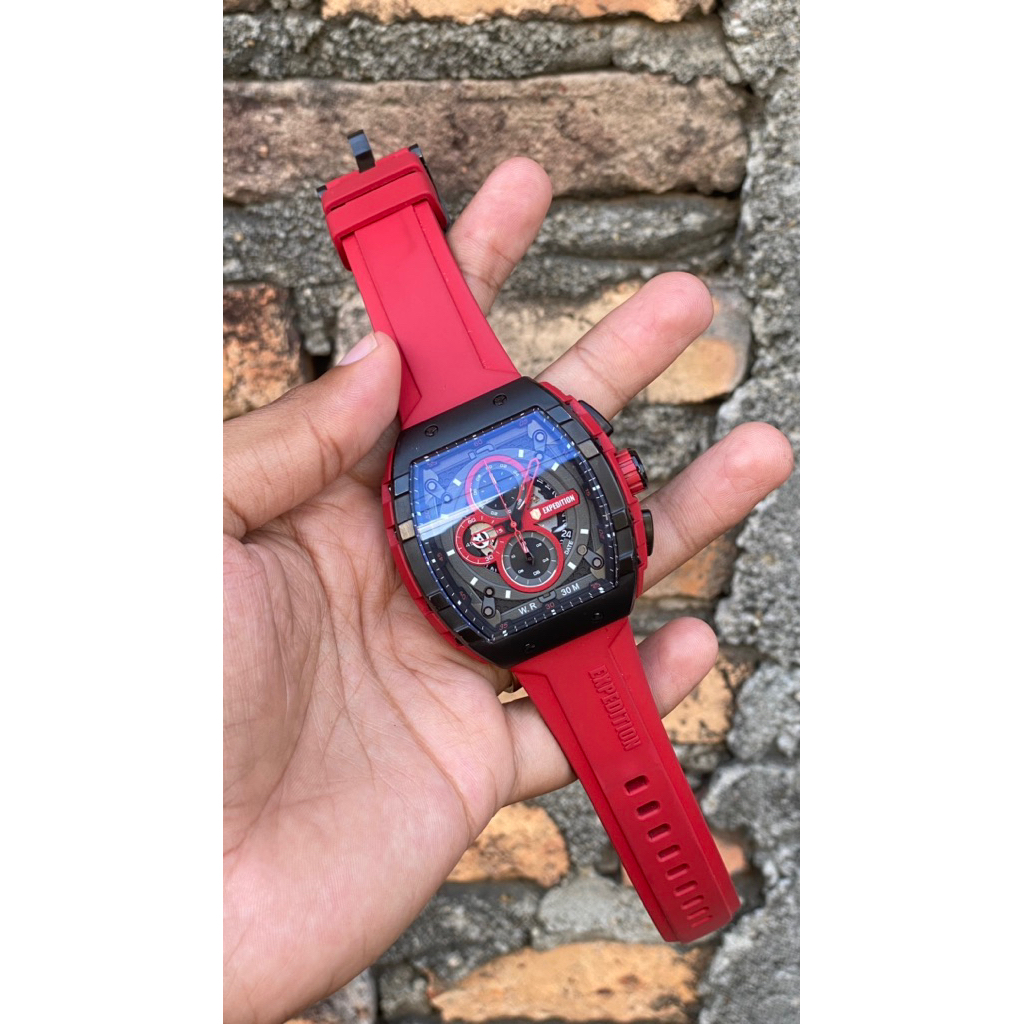 Jam expedition 6782 red kondisi second fullset