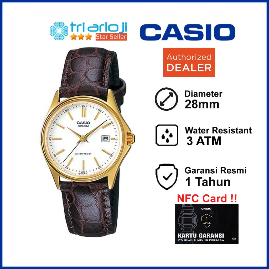 CASIO LTP-1183Q-7ADF Jam Tangan Wanita Analog Coklat Kulit LTP-1183Q-7A LTP1183Q