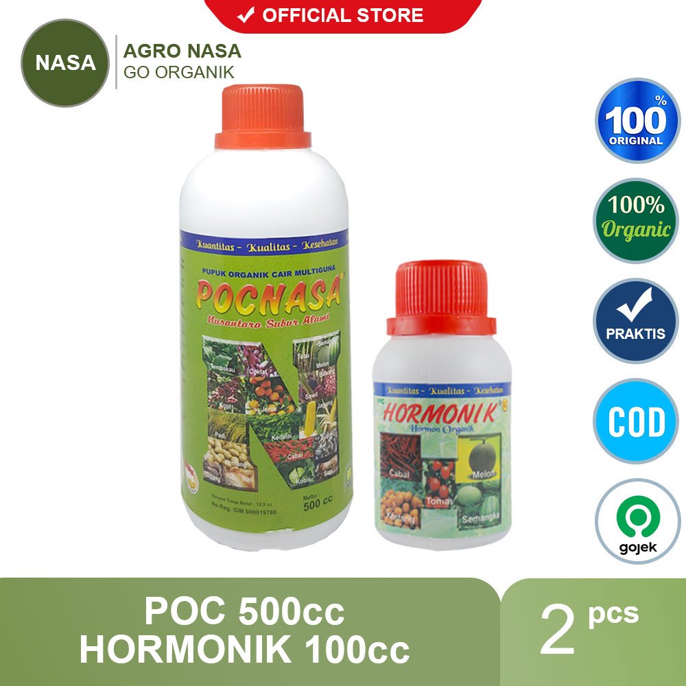 Paket Pupuk POC Nasa 500cc dan Hormonik NASA100cc 100% Original