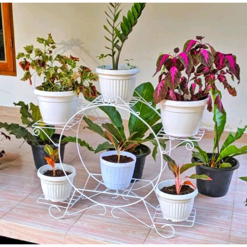 Rak Pot Bunga Unik dan Murah/Dudukan Rak Pot Bunga Unik/Rak Tempat Tanaman Outdoor dan Indoor