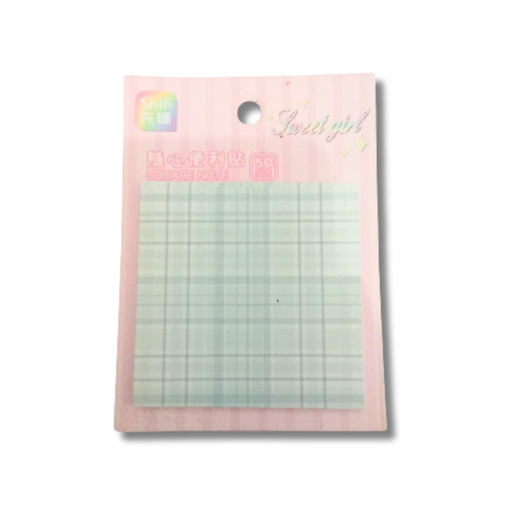 

[YOBANA] SHIF STICKY NOTES GRID AESTHETIC MEMO STICK TEMPEL UNIK ISI 50 LEMBAR